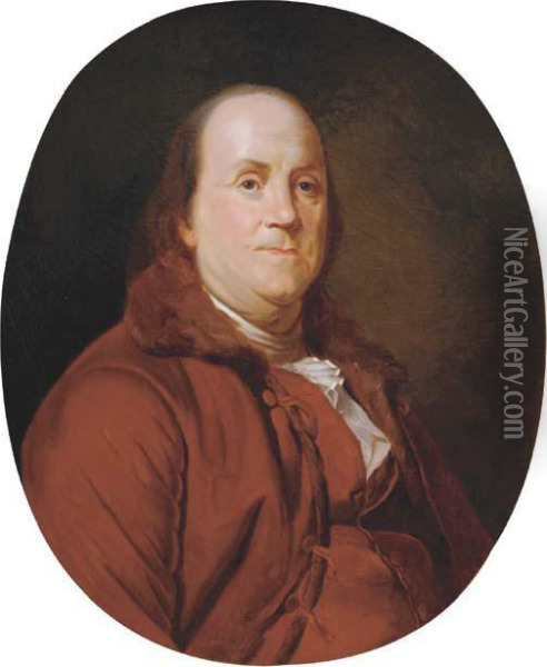 Portrait Of Benjamin Franklin Oil Painting - Joseph Siffrein Duplessis