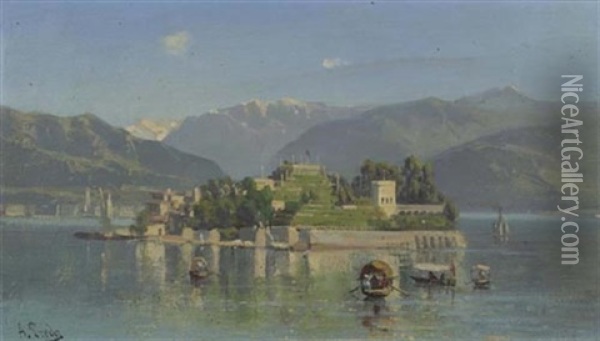 Ansicht Der Isola Borromeo Oil Painting - Ambrogio Preda