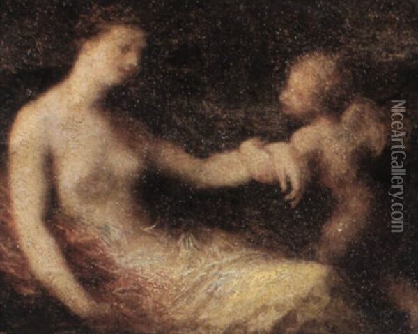 Venus Und Amor Oil Painting - Henri Fantin-Latour