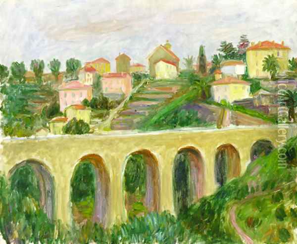 Viaduct at Vence Oil Painting - William Glackens