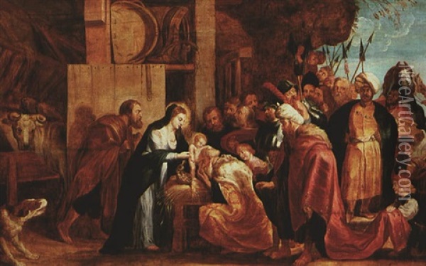 The Adoration Of The Magi Oil Painting - Hans Jordaens III