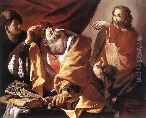 The Calling of St Matthew c. 1616 Oil Painting - Hendrick Terbrugghen