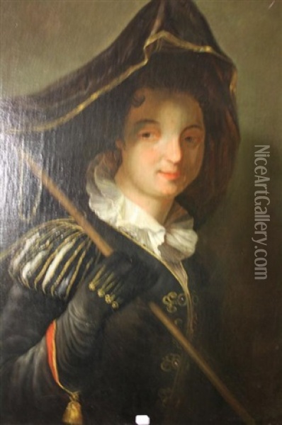 La Marquise De Moulins - Rochefort, Dit Aussi Portrait De Femme En Costume Venitien Oil Painting - Jean-Baptiste Santerre