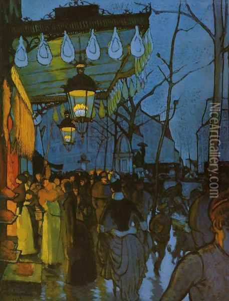 Avenue de Clichy, five Oil Painting - Louis Anquetin