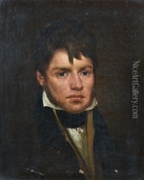 Portrait De Jeune Homme Oil Painting - Jean Baptiste Mauzaisse