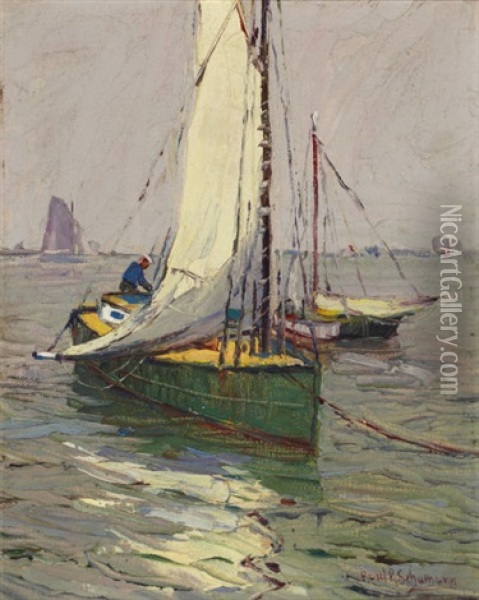 Sailboats Oil Painting - Paul Schumann
