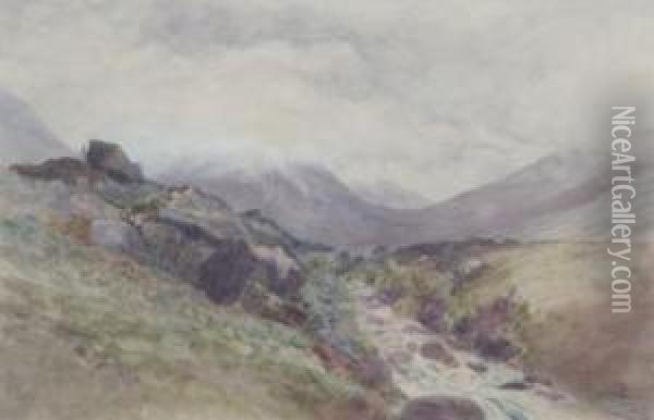 Mountain Pass, Southernalps Oil Painting - James Crowe Richmond