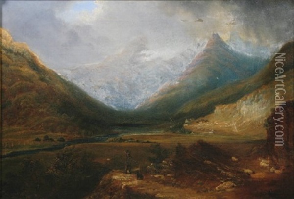 Mountain Landscape Oil Painting - Hugh Frazer