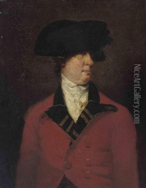 Portrait Of A Gentleman, 
Traditionally Identified As Williamaddington (1728-1811), Half-length, 
In The Uniform Of Thewestminster Volunteers Oil Painting - Sir William Beechey