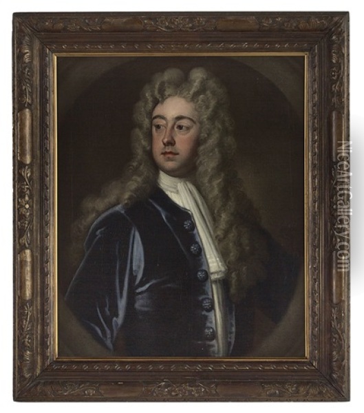Portrait Of Francis, 2nd Earl Godolphin Oil Painting - Godfrey Kneller