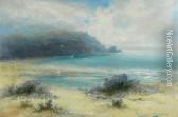 Cornish Coastal Scene Oil Painting - William Langley