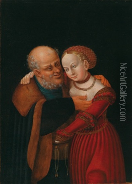 Das Ungleiche Paar Oil Painting - Lucas Cranach the Younger