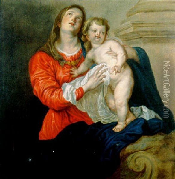 Vierge A L'enfant Oil Painting - Caspar de Crayer