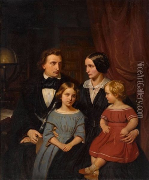 Emil August Von Schaden Und Seine Familie Oil Painting - Ludwig Thiersch