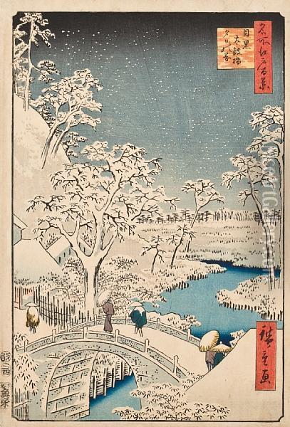 Meguro Oil Painting - Utagawa or Ando Hiroshige