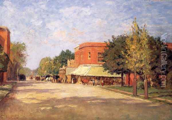 Street Scene 1896 Oil Painting - Theodore Clement Steele