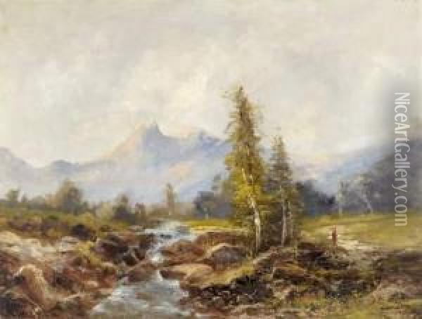 Torrent En Montagne Oil Painting - Alfred Godchaux