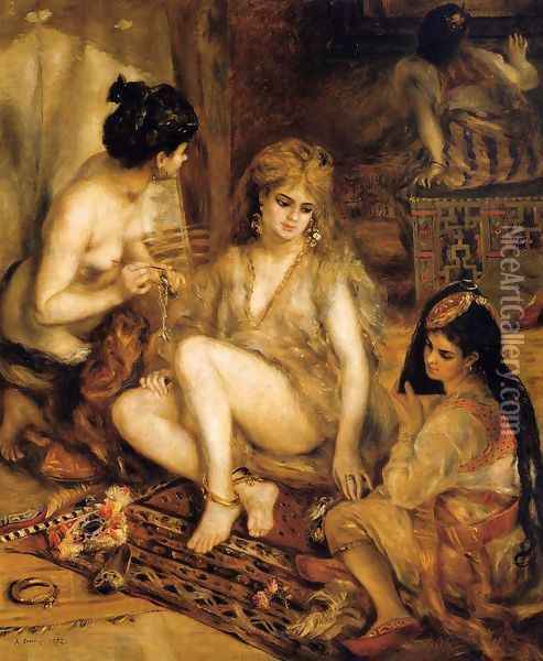 The Harem Aka Parisian Women Dresses As Algerians Oil Painting - Pierre Auguste Renoir