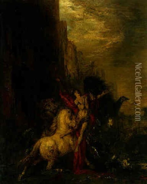 Diomedes Devoured By His Horses Oil Painting - Gustave Moreau