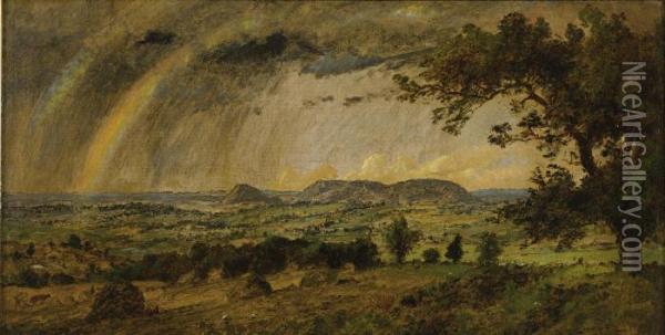 A Passing Shower Over Mts. Adam And Eve Oil Painting - Jasper Francis Cropsey
