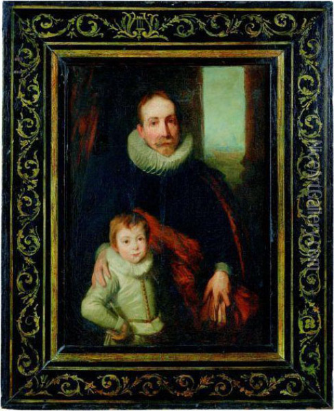 Portrait Presume De Guillaume Richardot Et Son Fils Oil Painting - Sir Anthony Van Dyck