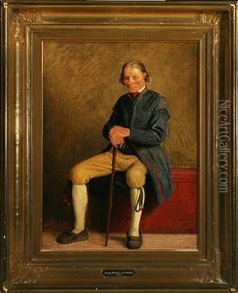 Portrait Of A Gentleman Oil Painting - Johann Julius Exner
