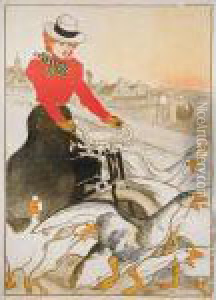 Motocycles Comiot Oil Painting - Theophile Alexandre Steinlen