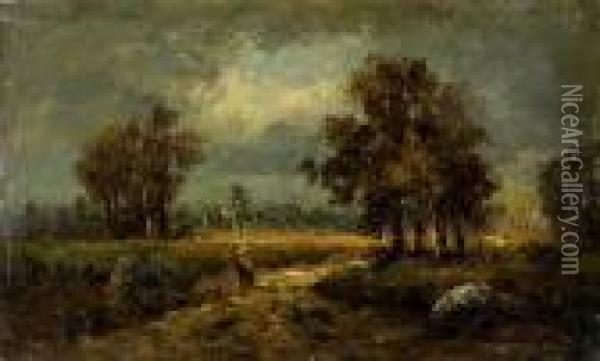 The Approaching Storm Oil Painting - Narcisse-Virgile D Az De La Pena