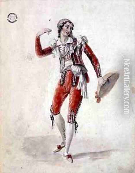 De Begnis of the Kings Theatre as Figaro in The Marriage of Figaro Oil Painting - Maxim Gauci