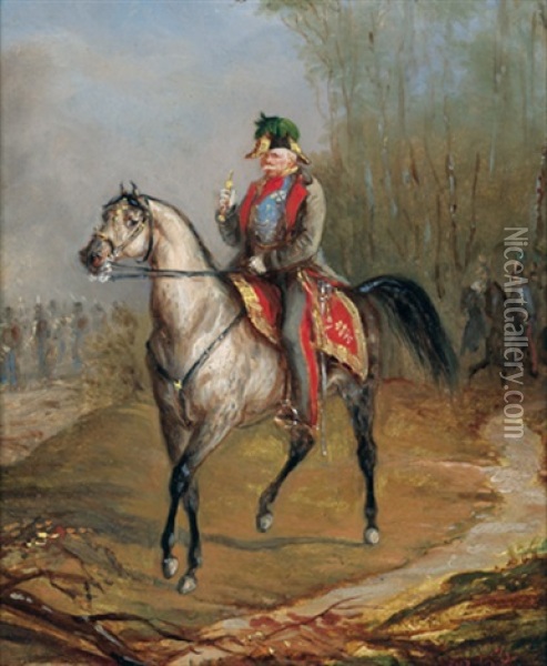 Feldmarschall Josef Wenzel Graf Radetzky Oil Painting - Albrecht Adam