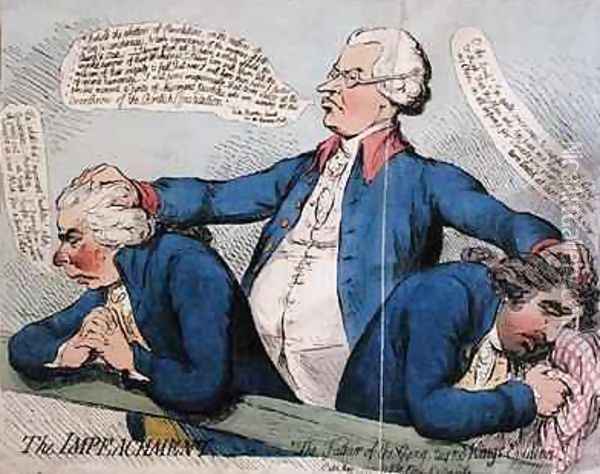 The Impeachment or The Father of the Gang turned Kings Evidence Oil Painting - James Gillray