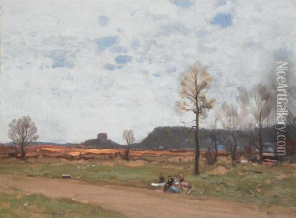 The Picnic At Dundonald Oil Painting - George Houston