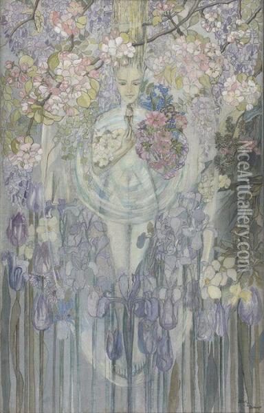 Spring Oil Painting - Jessie I. Wilson Dunlop
