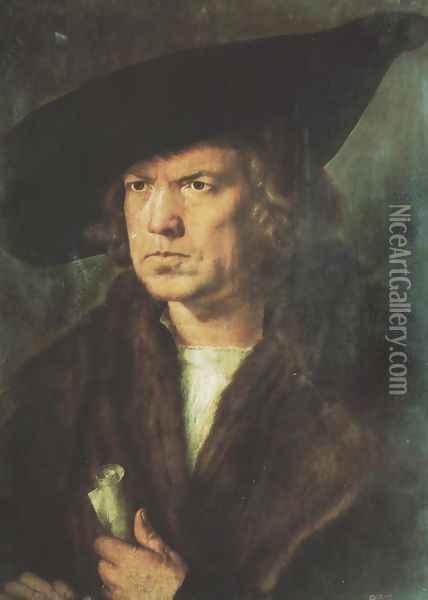 Portrait of a Gentleman Oil Painting - Albrecht Durer