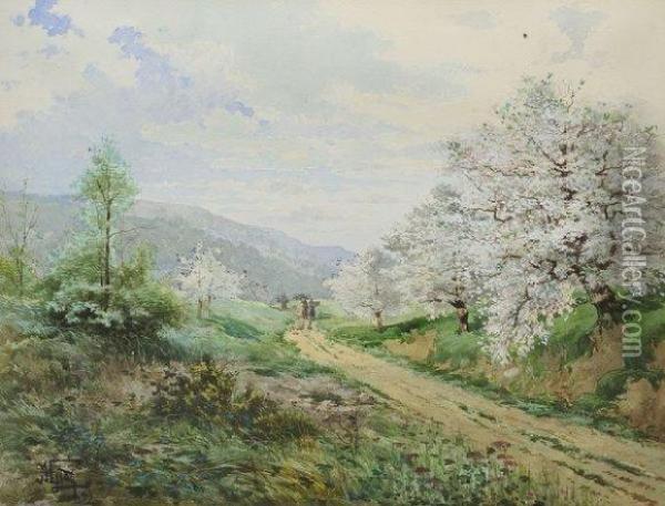 Chemin Oil Painting - Hippolyte Jean Adam Gide