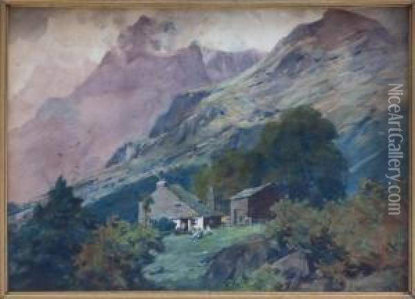 Paesaggio Alpino Oil Painting - Alfred Heaton Cooper