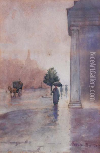 London Winter Street Scene Oil Painting - Rose Barton