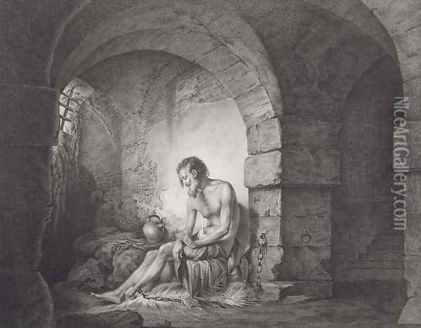 The Captive, engraved by Thomas Ryder (1746-1810) 1786 Oil Painting - Josepf Wright Of Derby