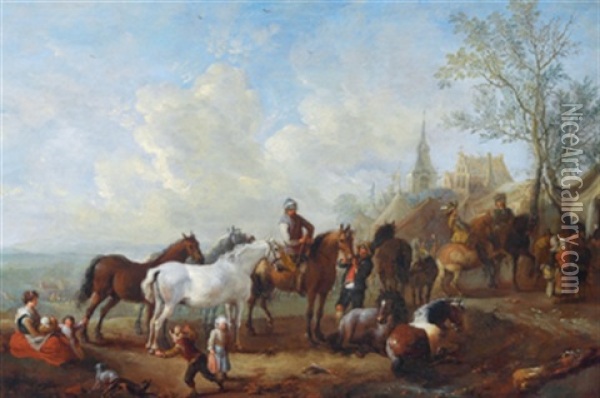 Rastende Reiter Oil Painting - Jan Frans van Bredael the Elder
