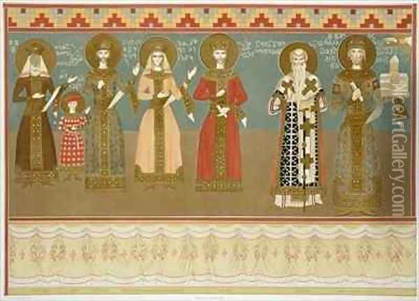 Imereth frescoes from the Gelati Monastery Oil Painting - Grigori Grigorevich Gagarin