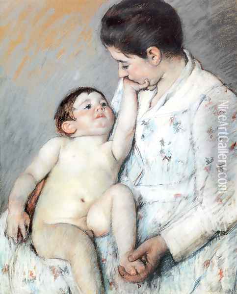 Baby's First Caress Oil Painting - Mary Cassatt
