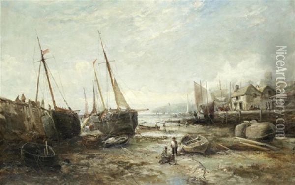 Low Tide, Penzance Oil Painting - William Edward Webb