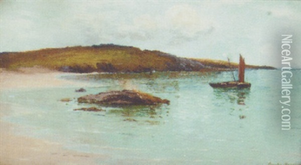 On The Coast, The Isle Of Lewis Oil Painting - Barclay Henry
