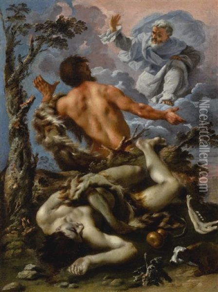 Cain And Abel Oil Painting - Alessandro Rosi