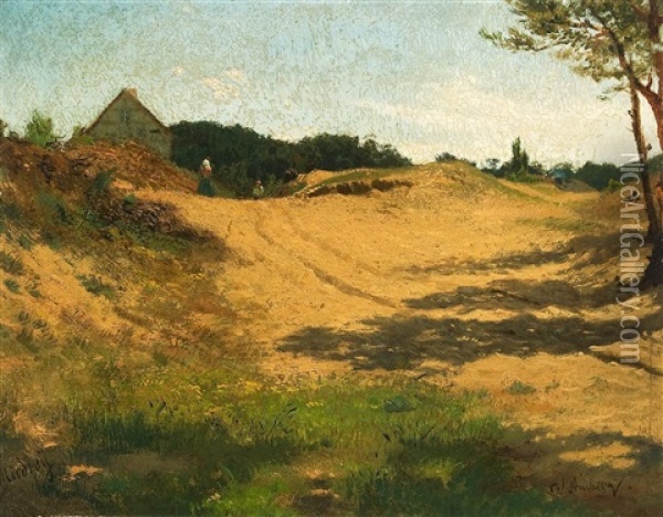 Dune Mit Haus (bei Misdroy) Oil Painting - Wilhelm August Lebrecht Amberg