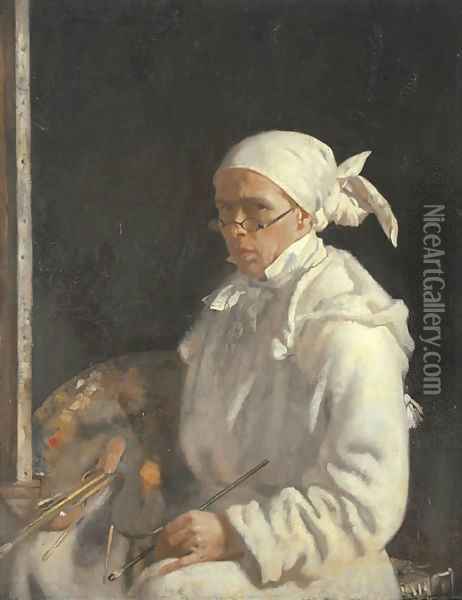 The Painter; self-portrait with glasses Oil Painting - Willam Orpen