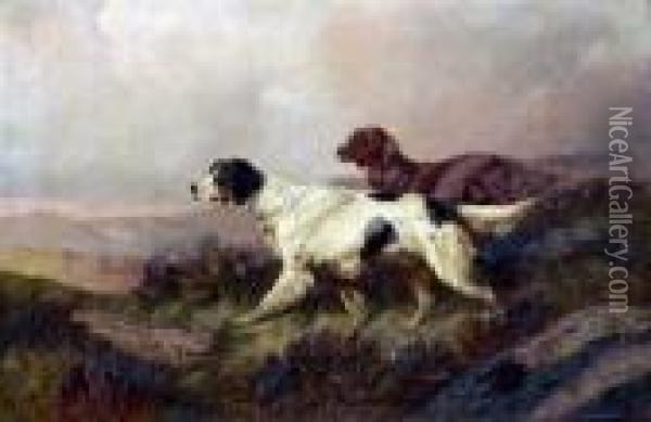 Setters At Work, On The Moors Oil Painting - Colin Graeme Roe