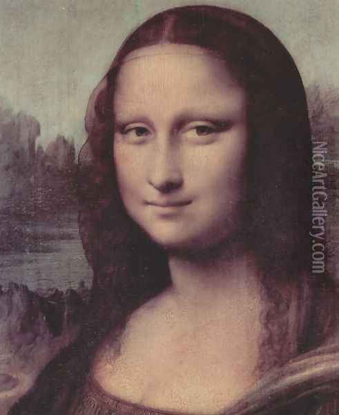Mona Lisa (La Gioconda) (detail) Oil Painting - Leonardo Da Vinci