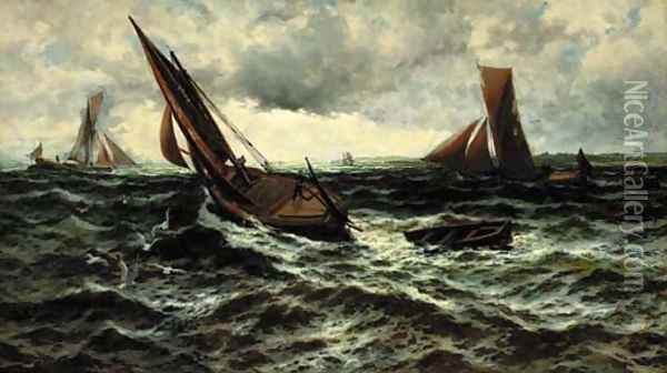 Shipping in a swell Oil Painting - Thomas Rose Miles
