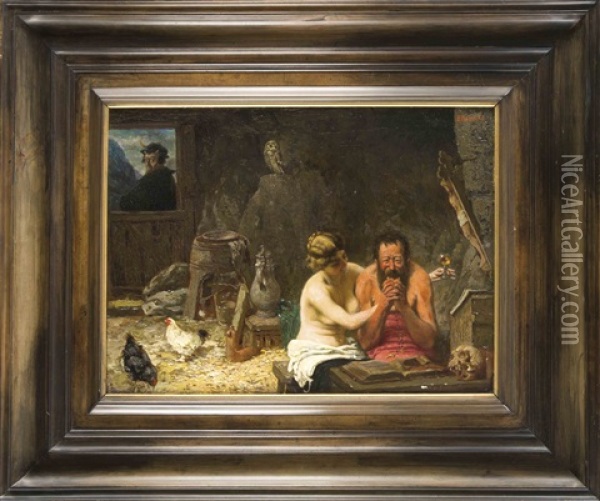 Die Versuchung Des Hl. Antonius Oil Painting - Emil Reinicke